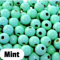 Holzperlen 10mm mint